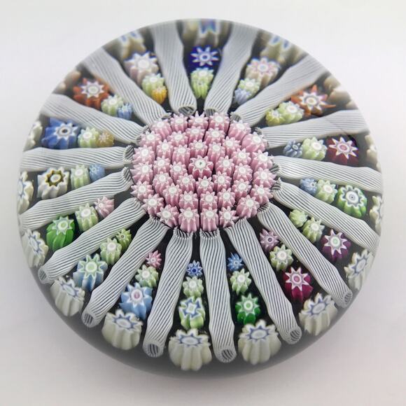 Perthshire PP94 Millefiori Latticinio Rods Circa 2000-2002 Domed LE Paperweight - Picture 2 of 12